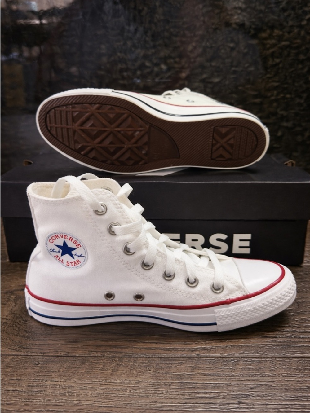 CONVERSE CHUCK TAYLOR ALL STAR CLASSIC HIGH TOP OPTICAL WHITE Men’s 3/Women’s 5 - Picture 3 of 4